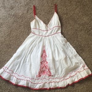 Fire Los Angeles white strapless sun dress M